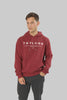 Men's Logo Front Pull-Over Hoodie Top, Burgundy