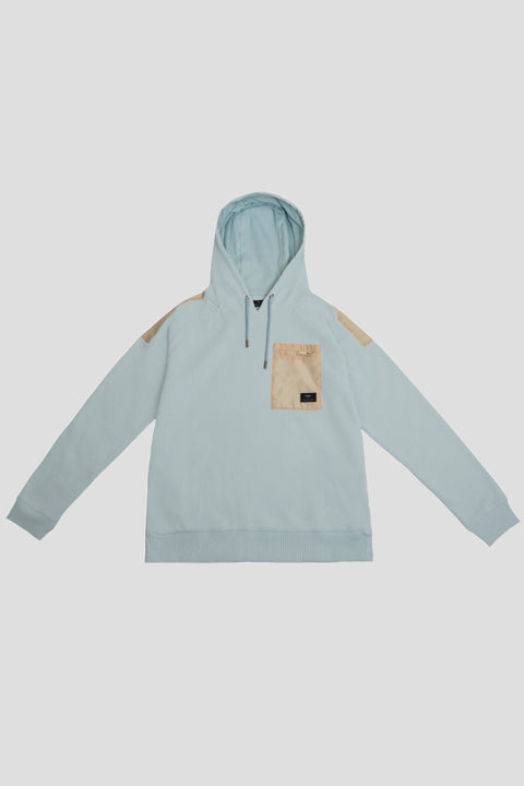 Front Pocket Pale Blue Hoodie Men