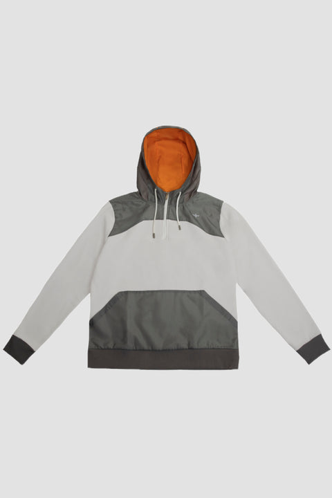 Contrast Quarter Zip Fleece Hoodies For Men