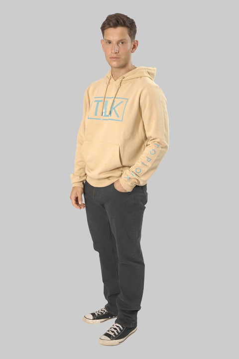 Men's Casual Pull-Over Designer Hoodie Sweatshirt, Almond - Toplook London