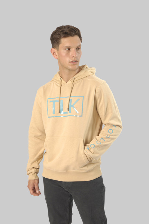 Men's Casual Pull-Over Designer Hoodie Sweatshirt, Almond - Toplook London
