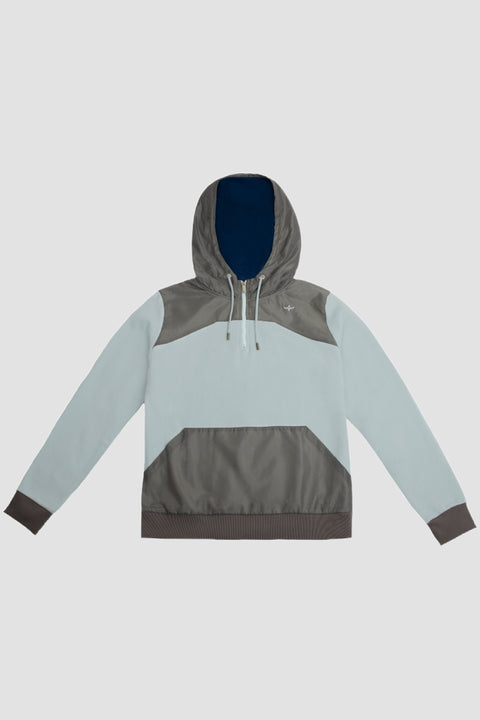 Contrast Quarter Zip Fleece Hoodies For Men