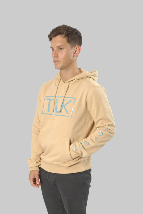 Men's Casual Pull-Over Designer Hoodie Sweatshirt, Almond - Toplook London