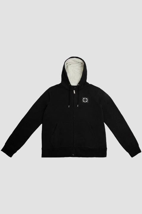 Black Zipped Hoodie Mens
