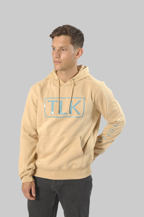 Men's Casual Pull-Over Designer Hoodie Sweatshirt, Almond - Toplook London