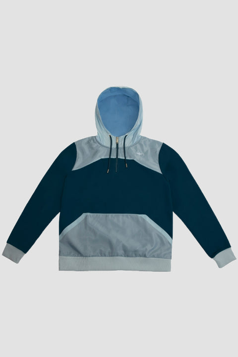 Contrast Quarter Zip Fleece Hoodies For Men