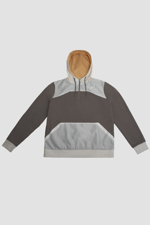 Contrast Quarter Zip Fleece Hoodies For Men