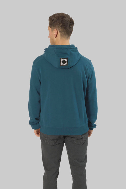 Men's Casual Pull-Over Designer Hoodie Sweatshirt, Navy - Toplook London