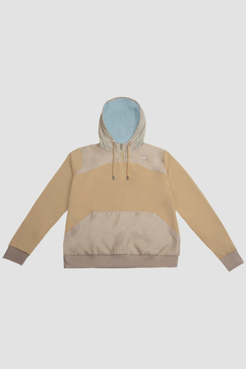 Contrast Quarter Zip Fleece Hoodies For Men