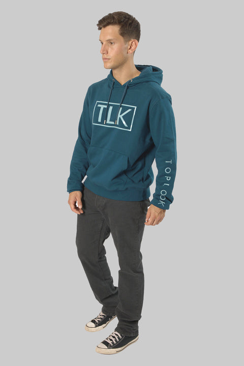 Men's Casual Pull-Over Designer Hoodie Sweatshirt, Navy - Toplook London