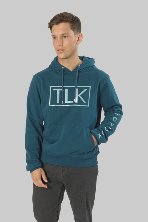 Men's Casual Pull-Over Designer Hoodie Sweatshirt, Navy - Toplook London