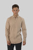 Men's Casual Wear Shirt With Floral Contrast Detail in Humus