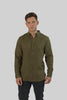 Men's Casual Wear Shirt With Floral Contrast Detail in Dark Olive