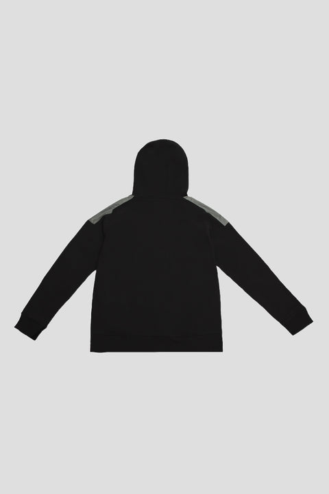 Pull-Over Hoodie with Contrast Drawcords in black - Toplook London