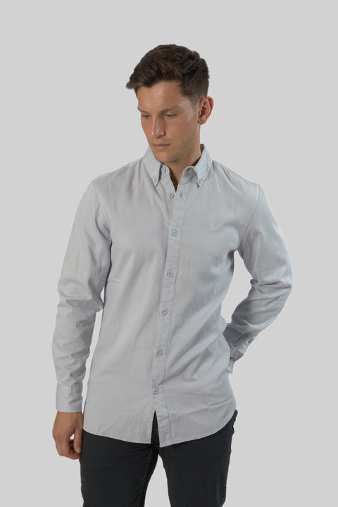 Men's Casual Wear Shirt With Floral Contrast Detail in Pearl Blue