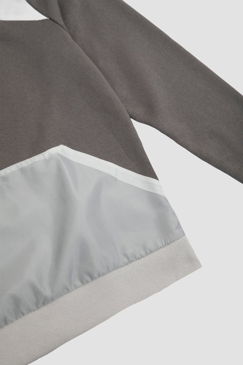 Contrast Quarter-Zip Hoodie in steel grey - Toplook London