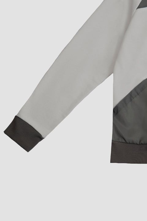 Contrast Quarter-Zip Hoodie in grey - Toplook London