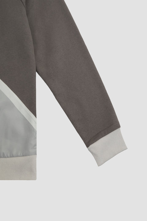 Contrast Quarter-Zip Hoodie in steel grey - Toplook London