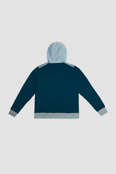 Contrast Quarter-Zip Hoodie in navy - Toplook London
