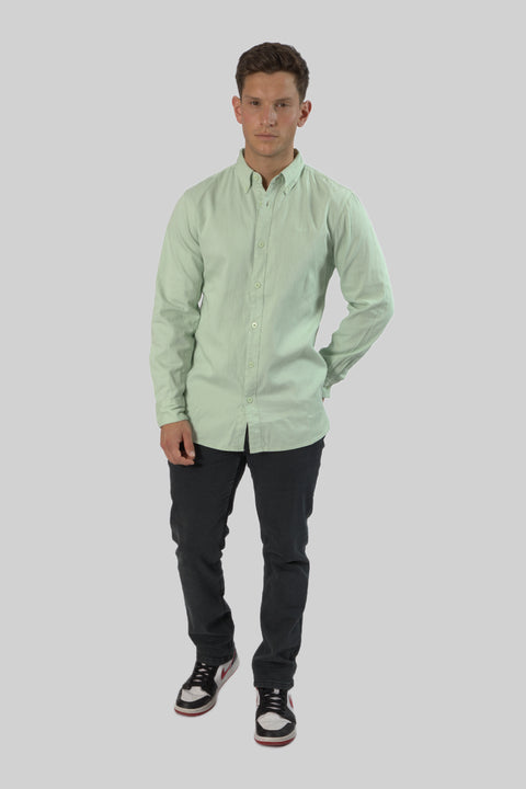 Men's Casual Wear Shirt With Floral Contrast Detail in Sea Foam