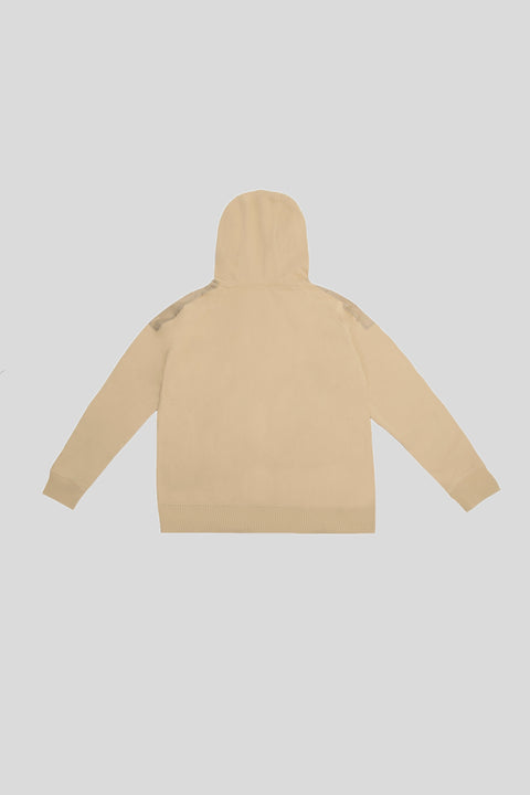 Pull-Over Hoodie with Contrast Drawcords in almond - Toplook London