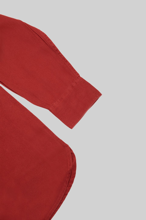 Causal Wear Long-Sleeved Shirt With Two Patch pockets in Savvy Red