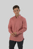 Men's Casual Wear Shirt With Floral Contrast Detail in Ruby Wine