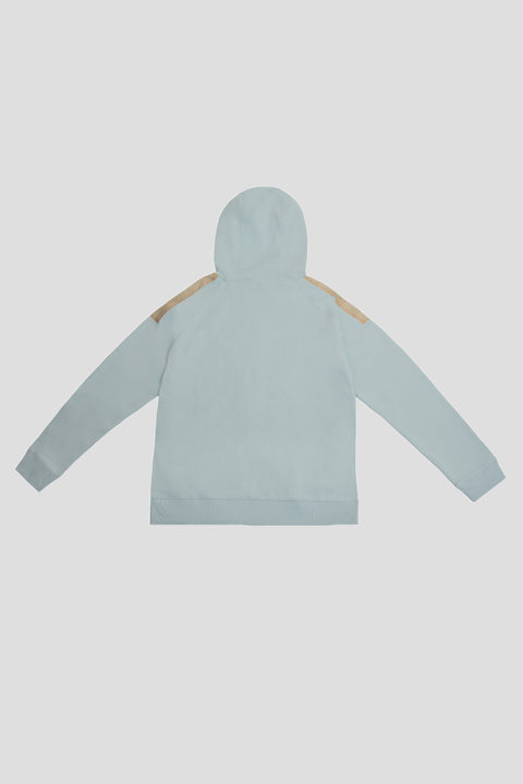 Pull-Over Hoodie with Contrast Drawcords in baby blue - Toplook London
