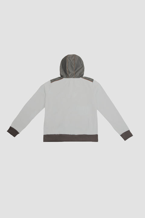 Contrast Quarter-Zip Hoodie in grey - Toplook London