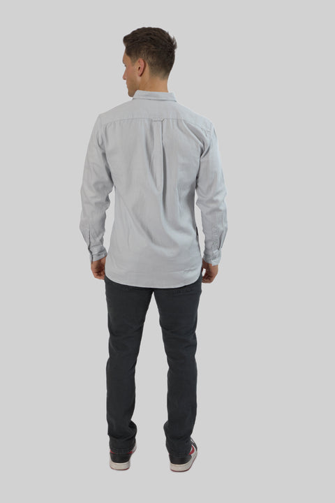 Men's Casual Wear Shirt With Floral Contrast Detail in Pearl Blue
