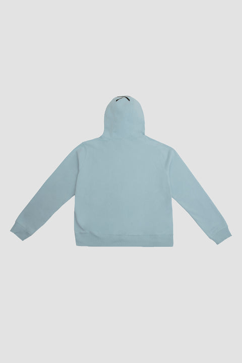 Logo Full-Zip Hoodie in baby blue - Toplook London