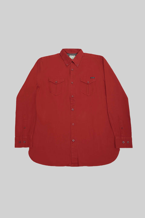 Causal Wear Long-Sleeved Shirt With Two Patch pockets in Savvy Red