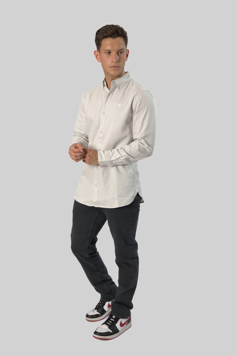Men's Casual Wear Shirt With Floral Contrast Detail in Antarctica