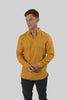 Men's Casual Wear Shirt With Floral Contrast Detail in Ambre Gold