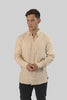 Men's Casual Wear Shirt With Floral Contrast Detail in Ivory Cream
