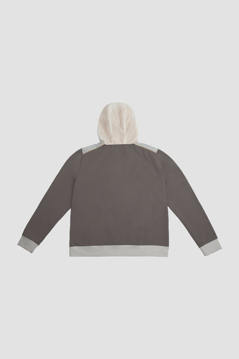 Contrast Quarter-Zip Hoodie in steel grey - Toplook London