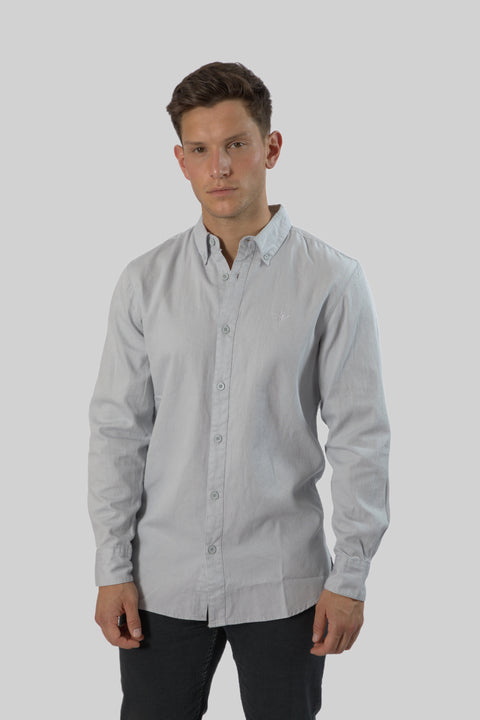 Men's Casual Wear Shirt With Floral Contrast Detail in Pearl Blue