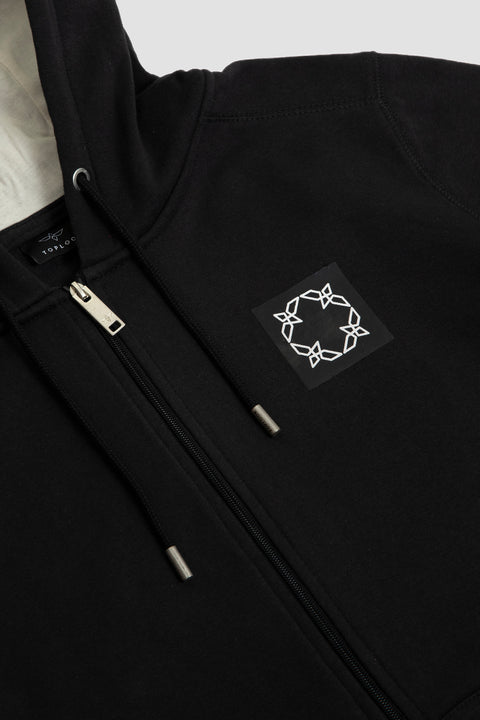 Logo Full-Zip Hoodie in black - Toplook London