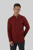 Men's Casual Wear Shirt With Floral Contrast Detail in Savvy Red
