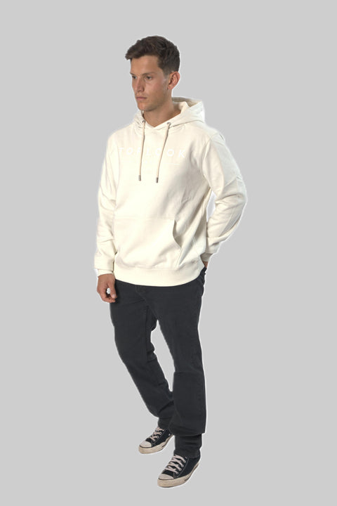 Men's Logo Front Pull-Over Hoodie Top, Marshmallow