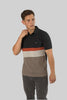 TOPLOOK Men's Panel Polo Shirt Casual Wear Chest Stripe In Black - Toplook London