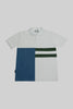 Vertical Panel Polo Shirt in baby blue - Toplook London