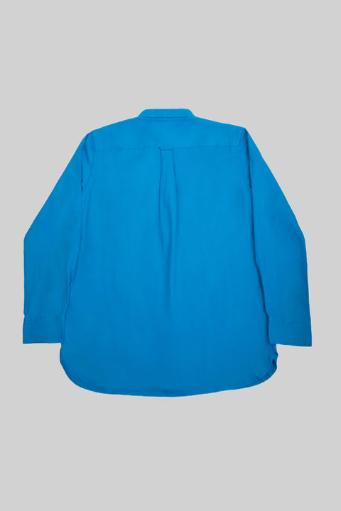 Relaxed Fit Men's Long-Sleeved Shirt With Two Patch pockets in Brilliant Blue