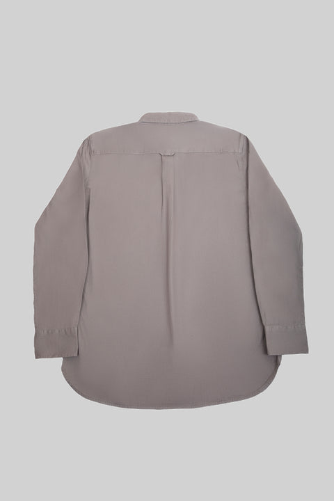 Men's Relaxed Fit Long Sleeve Shirt With Contrast Pocket, Steel Grey