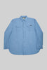 Relaxed Fit Men's Long-Sleeved Shirt With Two Patch pockets in Quiet Harbour Color
