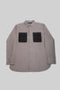 Men's Relaxed Fit Long Sleeve Shirt With Contrast Pocket, Steel Grey