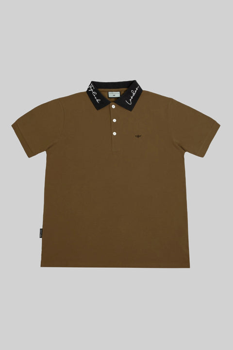 Logo Polo Shirt in olive green and black - Toplook London