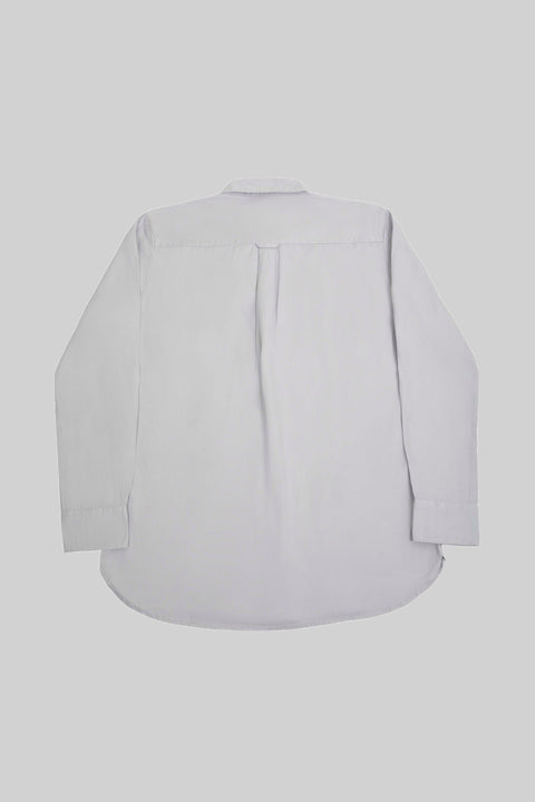 Relaxed Fit Men's Long-Sleeved Shirt With Two Patch pockets in Grey Day