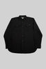 Relaxed Fit Men's Long-Sleeved Shirt With Two Patch pockets in Black