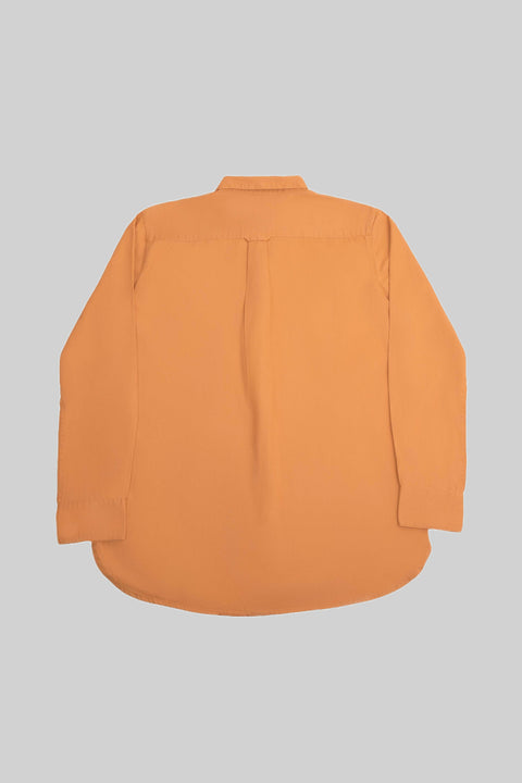 Relaxed Fit Men's Long-Sleeved Shirt With Two Patch pockets in Butterum
